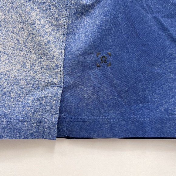 Lululemon Mens T.H.E. Linerless 9.5" Shorts Blue Specks Splatter Drawstring Sz M - Picture 4 of 10